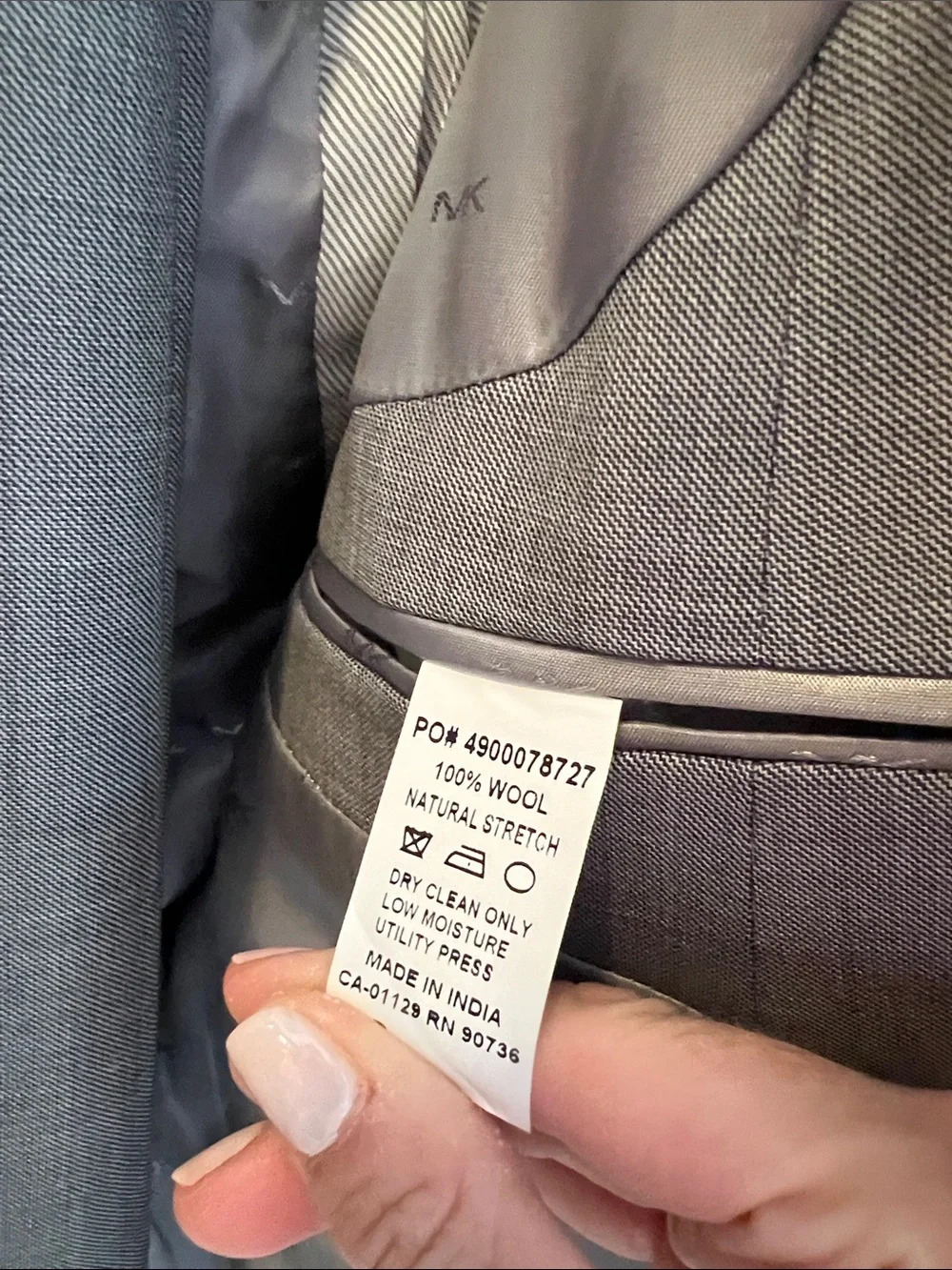 Michael Kors Men's Light Gray Plaid Two-Button Blazer and pants set